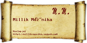 Millik Mónika névjegykártya