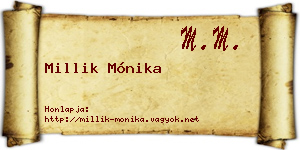 Millik Mónika névjegykártya